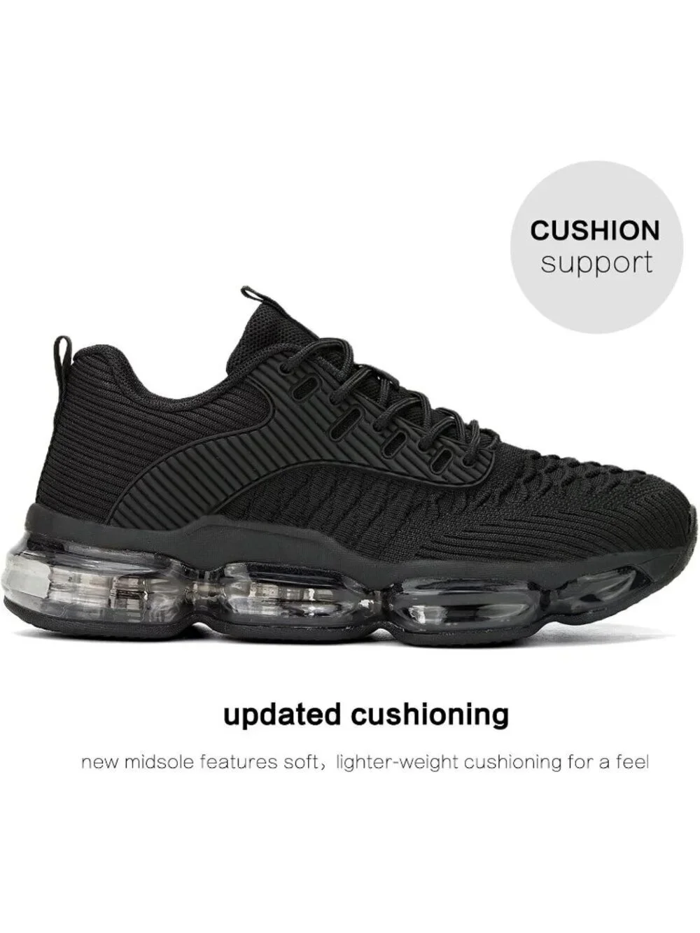 Women's Black Air Cushion Basketball Breathable Cross Trainers Sneaker Shoes